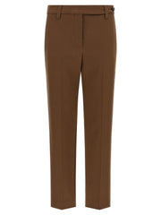 Women's Brown Cotton Cropped Pants
