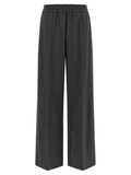Women's Gray Virgin Wool Flared Pants