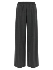 Women's Gray Virgin Wool Flared Pants