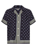 Men's Blue Silk Blouse