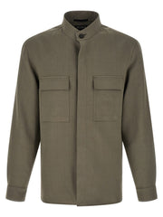 Men's Gray Linen Blouse