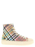 Women's Multicolor Cotton High Top Sneakers