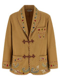 Men's Beige Cotton Blazer Clothing