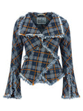 Women's Blue Cotton Blazer Clothing
