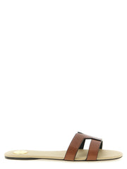 Women's Brown Calfskin Slides Shoe