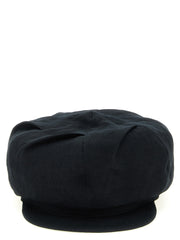 Men's Black Linen Fatcap Hat