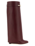 Women's Bordeaux Calfskin Over The Knee Shoe
