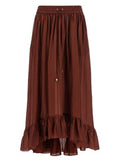 Women's Bordeaux Silk Mini Skirt