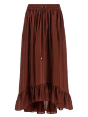 Women's Bordeaux Silk Mini Skirt