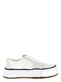 Men's White Cowhide Platform Sneakers