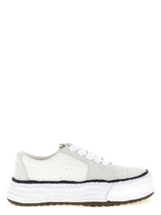 Men's White Cowhide Platform Sneakers