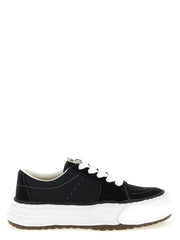 Men's Black Cowhide Platform Sneakers