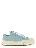 Men's Blue Cowhide Low Top Sneakers