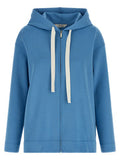 Women's Blue Cotton Hoodie Clothing