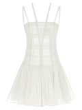 Women's White Polyamide Short Dress