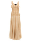 Women's Multicolor Silk Long Dress