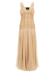 Women's Multicolor Silk Long Dress