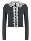Women's Gray Wool Cardigan Clothing
