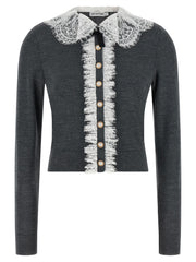 Women's Gray Wool Cardigan Clothing