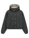 Women's Gray Virgin Wool Jacket Clothing