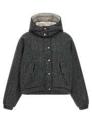 Women's Gray Virgin Wool Jacket Clothing