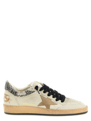 Women's Beige Goatskin Low Top Sneakers