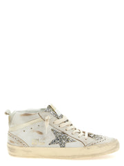 Women's Beige Leather High Top Sneakers