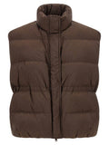 Women's Brown Polyester Sleeveless Jacket Clothing