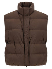 Women's Brown Polyester Sleeveless Jacket Clothing