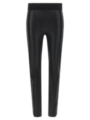 Women's Black Lamb Leather Leggings Clothing