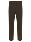 Women's Brown Virgin Wool Dress Pants