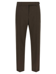Women's Brown Virgin Wool Dress Pants