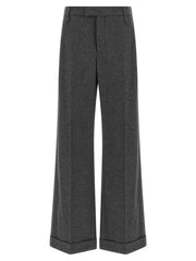 Women's Gray Virgin Wool Casual Pants