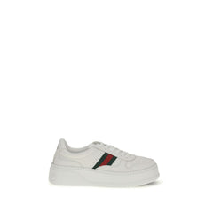 Women's White Calf Leather Bos Taurus Chunky Sneakers