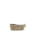Women's Beige Fabric Thin Belt
