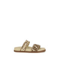 Women's Brown Raffia Flat Sandals