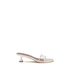 Women's White Calf Leather Bos Taurus Sandals