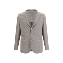 Men's Beige Linen Full-Length Jacket Clothing