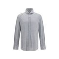 Men's Gray Silk Dress Shirt
