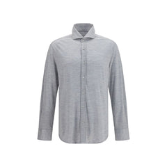 Men's Gray Silk Dress Shirt