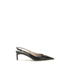 Women's Calf Leather Slingback Heel Black Bos
