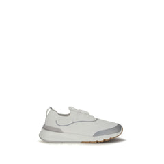 Men's White Cotton Athletic Sneakers