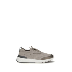 Men's Brown Cotton Athletic Sneakers