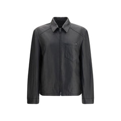 Men's Black Lamb Ovis Aries Leather Jacket Clothing