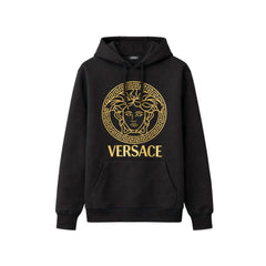 Men's Black Cotton Hoodie Clothing