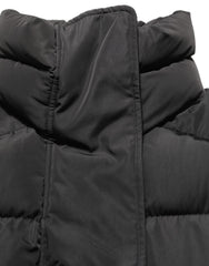 Women's Black Polyester Sleeveless Padded Men Puffer Jacket Clothing