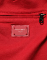 Red Dg Logo Cotton Jogger Men Sweatpants Pants Elastane