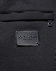 Black Drawstring Viscose Jogger Men Sweatpants Pants