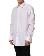 White Cotton Long Sleeves Men Dress Shirt