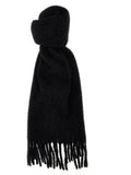 Women's Black Alpaca Leather Scarf